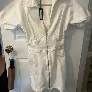 Ramy Brook Mini Denim White Dress